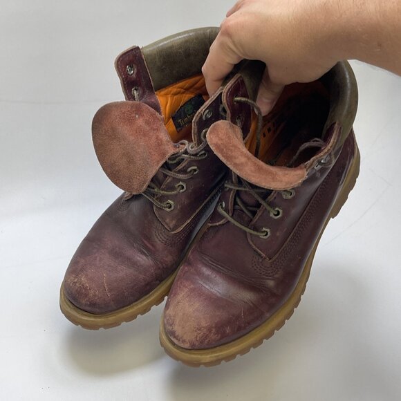 Timberland Premium Boots Size 8 M Waterproof Women Lace up 8230A burgundy brown - Picture 16 of 16